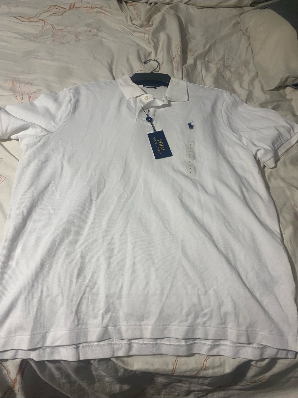 Polo by Ralph Lauren White Short-Sleeve Piqué Polo with Navy Pony